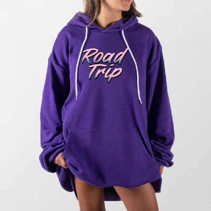Women's zip - front sweatshirt with contrast stitching for a sporty aestheticRoad Trip Giant Hoodie Women's zip - front sweatshirt with contrast stitching for a sporty aestheticRoad Trip Giant Hoodie