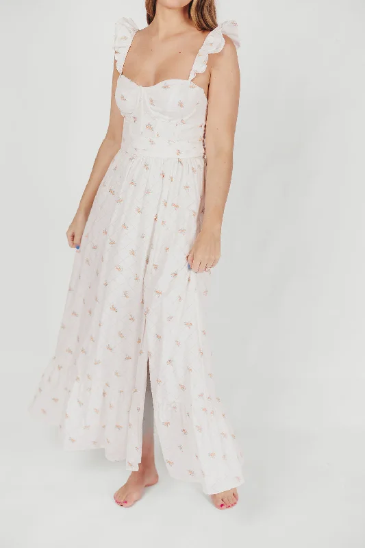 Little Black Women Dress with Sequins for a Glamorous Night OutRosamund Bustier-Style Maxi Dress in White/Orange Floral - Inclusive Sizing (S-XL) Little Black Women Dress with Sequins for a Glamorous Night OutRosamund Bustier-Style Maxi Dress in White/Orange Floral - Inclusive Sizing (S-XL)