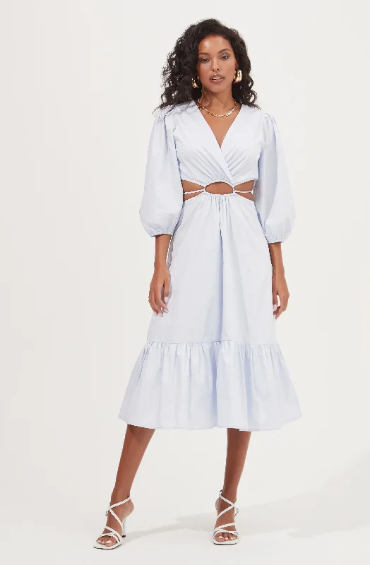 Long - Sleeve Women Dress in Velvet for a Luxurious Winter LookRosewood Surplice Cutout Waist Midi Dress Long - Sleeve Women Dress in Velvet for a Luxurious Winter LookRosewood Surplice Cutout Waist Midi Dress