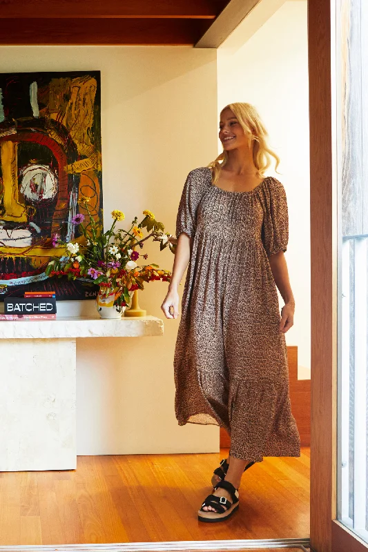 Plus Size Women Dress with a Flattering A - Line Cut for Comfort and StyleSass Scarlett Shirred Back Maxi Dress Micro Leopard Plus Size Women Dress with a Flattering A - Line Cut for Comfort and StyleSass Scarlett Shirred Back Maxi Dress Micro Leopard