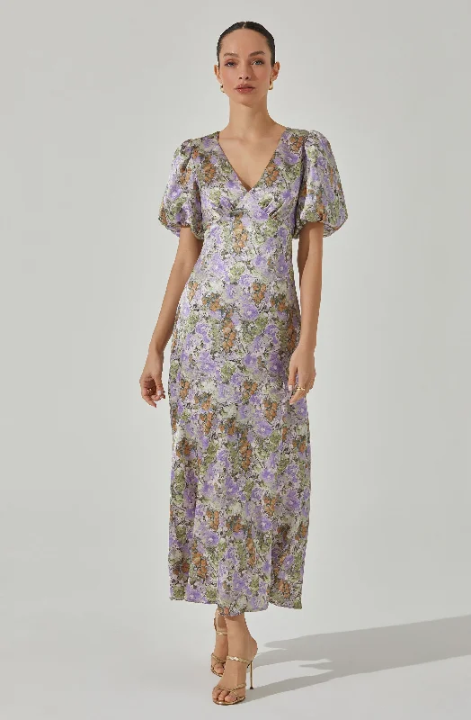 Shift Women Dress with a Simple and Classic Design for Everyday WearSatin Puff Sleeve Dress Shift Women Dress with a Simple and Classic Design for Everyday WearSatin Puff Sleeve Dress