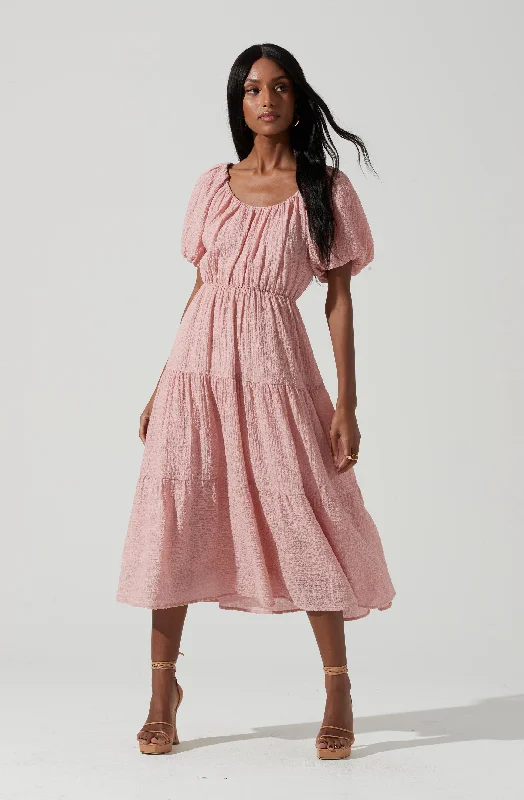 Long - Sleeve Women Dress in Velvet for a Luxurious Winter LookSmocked Tiered Maxi Dress Long - Sleeve Women Dress in Velvet for a Luxurious Winter LookSmocked Tiered Maxi Dress
