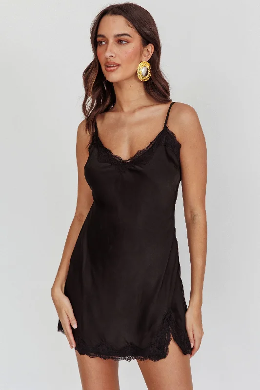 Shift Women Dress with a Simple and Classic Design for Everyday WearSpellbound Satin Mini Slip Dress Black Shift Women Dress with a Simple and Classic Design for Everyday WearSpellbound Satin Mini Slip Dress Black