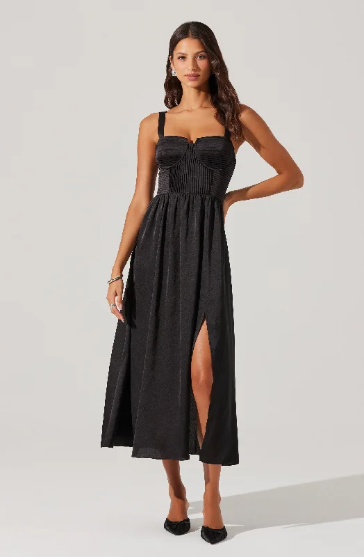 Backless Women Dress for a Sexy and Alluring Look at Evening EventsPleated Bustier Midi Dress Backless Women Dress for a Sexy and Alluring Look at Evening EventsPleated Bustier Midi Dress