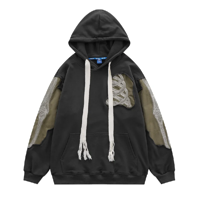 Women's hoodie with a detachable hood for customizable stylingUrban Ripped Patchwork Hoodie Women's hoodie with a detachable hood for customizable stylingUrban Ripped Patchwork Hoodie