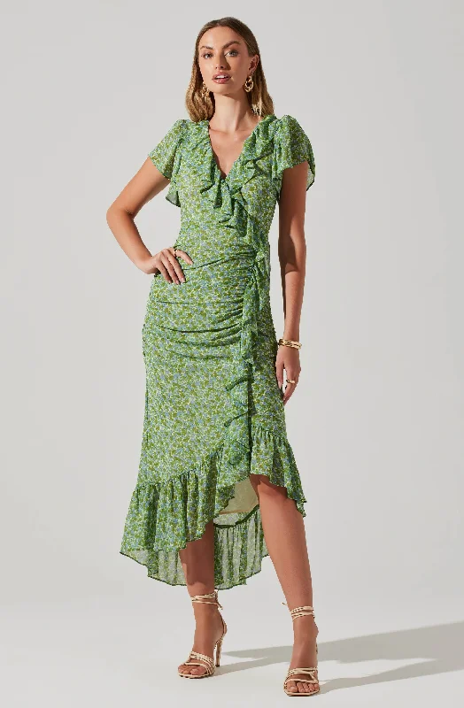 Strapless Women Dress with a Built - in Bra for Comfort and SupportVilma Floral Midi Dress Strapless Women Dress with a Built - in Bra for Comfort and SupportVilma Floral Midi Dress