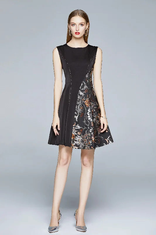 Mermaid - Style Women Dress with a Fitted Silhouette for Special Occasions Mermaid - Style Women Dress with a Fitted Silhouette for Special Occasions Black & Silver Evening Boatneck Sleeveless Short A-line Dress Mermaid - Style Women Dress with a Fitted Silhouette for Special Occasions Mermaid - Style Women Dress with a Fitted Silhouette for Special Occasions Black & Silver Evening Boatneck Sleeveless Short A-line Dress