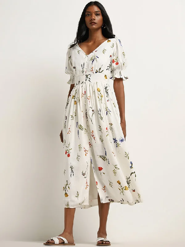 Plus Size Women Dress with a Flattering A - Line Cut for Comfort and Style Plus Size Women Dress with a Flattering A - Line Cut for Comfort and Style LOV Off-White Floral Printed A-Line Blended Linen Dress Plus Size Women Dress with a Flattering A - Line Cut for Comfort and Style Plus Size Women Dress with a Flattering A - Line Cut for Comfort and Style LOV Off-White Floral Printed A-Line Blended Linen Dress