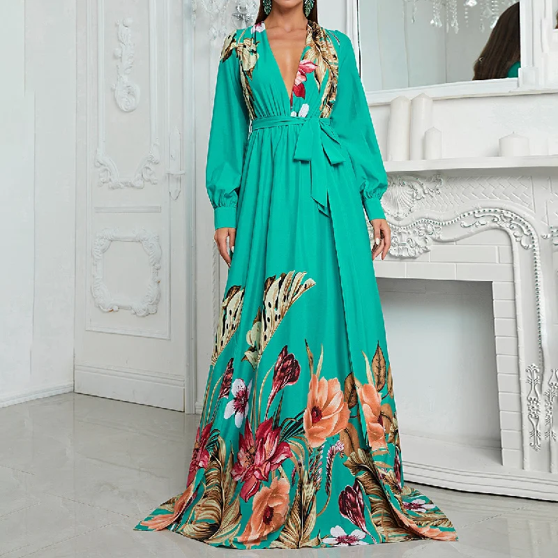 Maxi Women Dress with Floral Print for a Bohemian Vibe Maxi Women Dress with Floral Print for a Bohemian Vibe NiDELL Cross-Border Chiffon Dress Spring and Summer Chiffon Deep V-neck Sexy Dress Long Sleeve Holiday Dress-SSN042-1 Maxi Women Dress with Floral Print for a Bohemian Vibe Maxi Women Dress with Floral Print for a Bohemian Vibe NiDELL Cross-Border Chiffon Dress Spring and Summer Chiffon Deep V-neck Sexy Dress Long Sleeve Holiday Dress-SSN042-1
