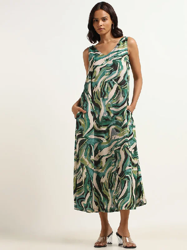 Strapless Women Dress with a Built - in Bra for Comfort and Support Strapless Women Dress with a Built - in Bra for Comfort and Support Wardrobe Green Abstract Print Midi Dress Strapless Women Dress with a Built - in Bra for Comfort and Support Strapless Women Dress with a Built - in Bra for Comfort and Support Wardrobe Green Abstract Print Midi Dress