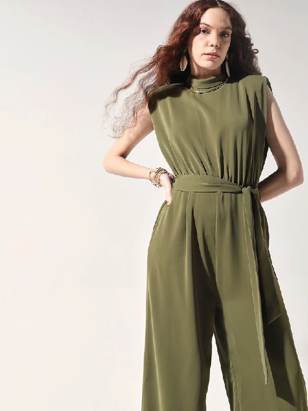 Halter Neck Women Dress to Show Off the Shoulders and Neckline Halter Neck Women Dress to Show Off the Shoulders and Neckline Wardrobe Olive Solid Jumpsuit with Belt Halter Neck Women Dress to Show Off the Shoulders and Neckline Halter Neck Women Dress to Show Off the Shoulders and Neckline Wardrobe Olive Solid Jumpsuit with Belt