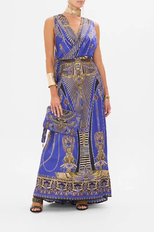 Maxi dresses with beaded embellishments for a fancy and luxurious eventSLEEVELESS DRAPED T BACK LONG DRESS MY FAIR PHARAOH Maxi dresses with beaded embellishments for a fancy and luxurious eventSLEEVELESS DRAPED T BACK LONG DRESS MY FAIR PHARAOH