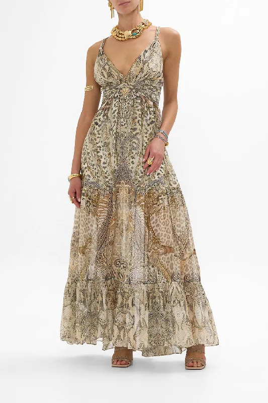 Metallic maxi dresses for a glamorous New Year's Eve partyBEAD STRAP GATHERED PANEL DRESS THE THRONE ROOM Metallic maxi dresses for a glamorous New Year's Eve partyBEAD STRAP GATHERED PANEL DRESS THE THRONE ROOM