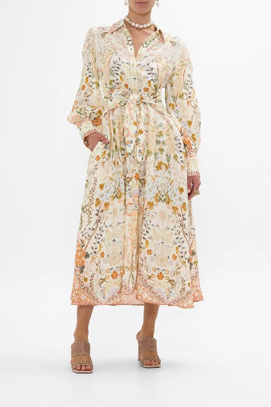 Maxi dresses with balloon sleeves for a vintage - inspired styleWAIST TIE SHIRT DRESS IN HONOUR OF HEIRLOOMS Maxi dresses with balloon sleeves for a vintage - inspired styleWAIST TIE SHIRT DRESS IN HONOUR OF HEIRLOOMS