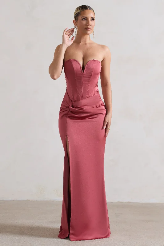 Maxi dresses with beaded embellishments for a fancy and luxurious eventArdelle | Rose Pink Satin Corseted Wrap Maxi Dress Maxi dresses with beaded embellishments for a fancy and luxurious eventArdelle | Rose Pink Satin Corseted Wrap Maxi Dress