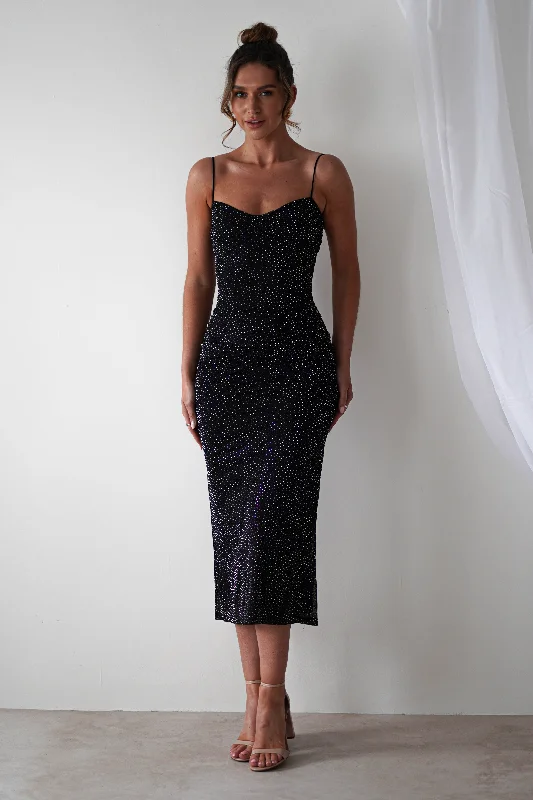 Maxi dresses with one - shoulder designs for a stylish and asymmetric lookAstrid Diamante Bodycon Midaxi Dress | Black Maxi dresses with one - shoulder designs for a stylish and asymmetric lookAstrid Diamante Bodycon Midaxi Dress | Black