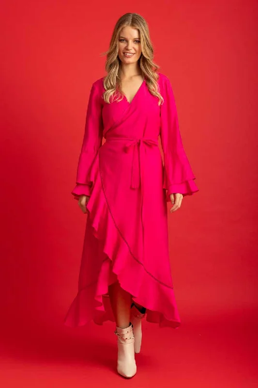 Animal print maxi dresses for a statement - making outfitBailey Wrap Dress Pink