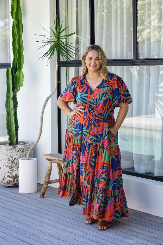 Maxi dresses with one - shoulder designs for a stylish and asymmetric lookBonnie Maxi Dress in Midnight Palm Maxi dresses with one - shoulder designs for a stylish and asymmetric lookBonnie Maxi Dress in Midnight Palm