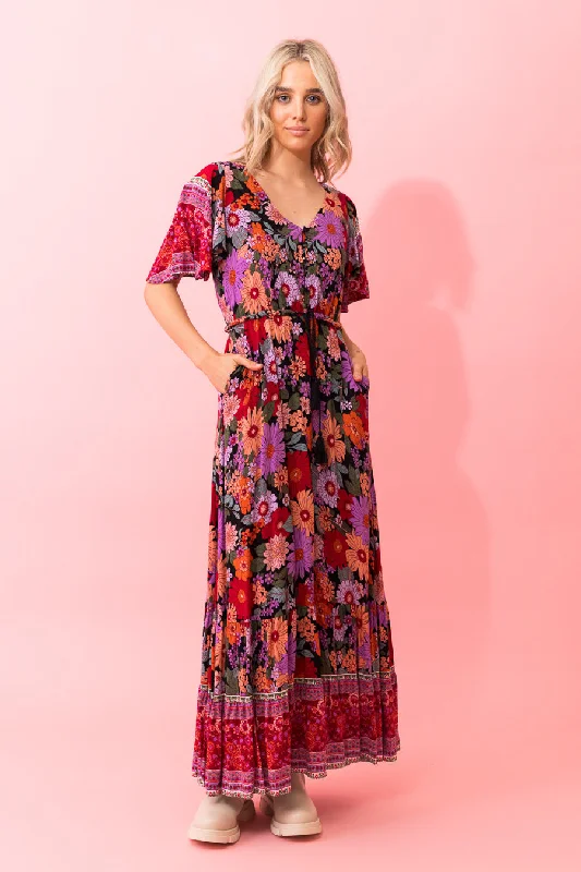Polyester maxi dresses for easy - care and durabilityBriar Maxi Dress Viscose Black Boho Polyester maxi dresses for easy - care and durabilityBriar Maxi Dress Viscose Black Boho