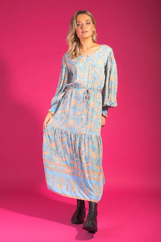 Maxi dresses with a cinched waist for a defined silhouetteCassie Maxi Dress Boho Blue Viscose Maxi dresses with a cinched waist for a defined silhouetteCassie Maxi Dress Boho Blue Viscose