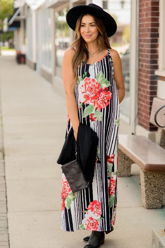 Floral Striped Tank Maxi