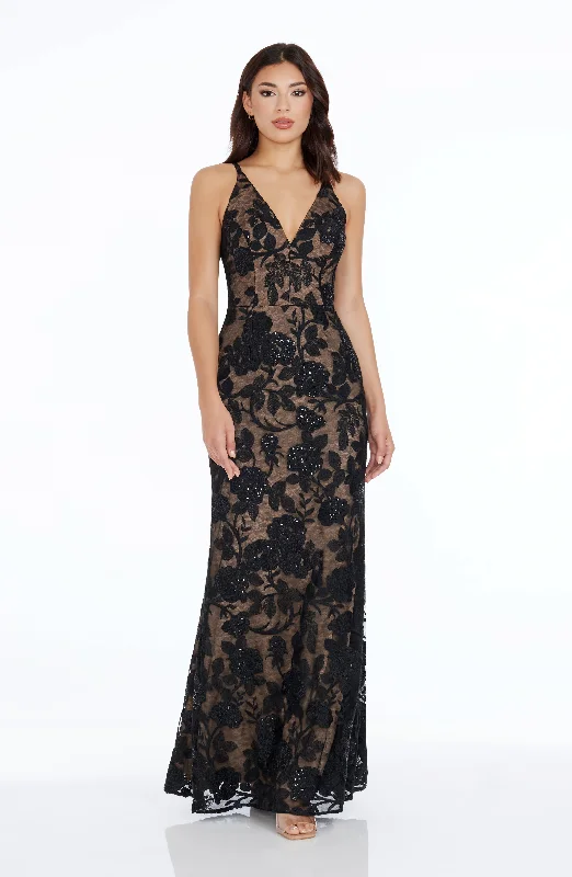 Maxi dresses with a V - neckline for a flattering and elongating shapeSharon Dress