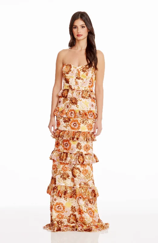 Floral print maxi dresses for summer garden partiesSiriana Gown