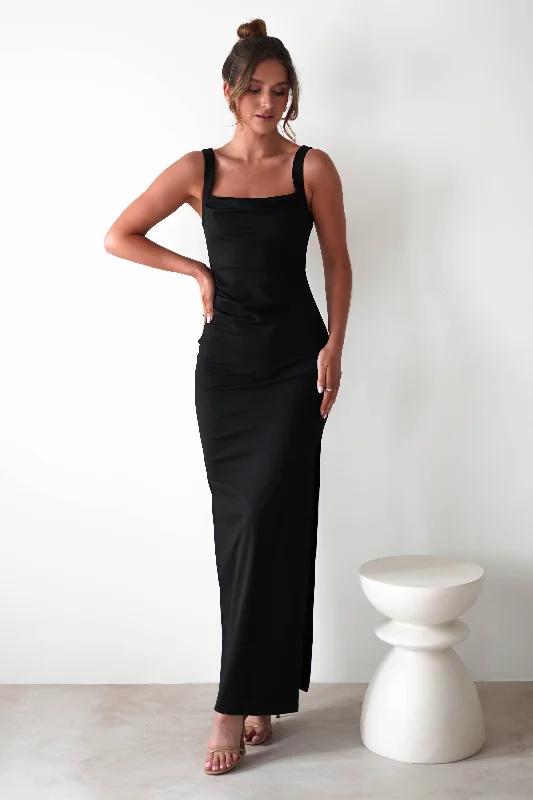 Strapless maxi dresses for a beachside vacationPeta Bodycon Maxi Dress | Black