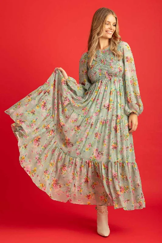 Linen maxi dresses for a breathable and lightweight summer optionEva Dress Green Floral Linen maxi dresses for a breathable and lightweight summer optionEva Dress Green Floral