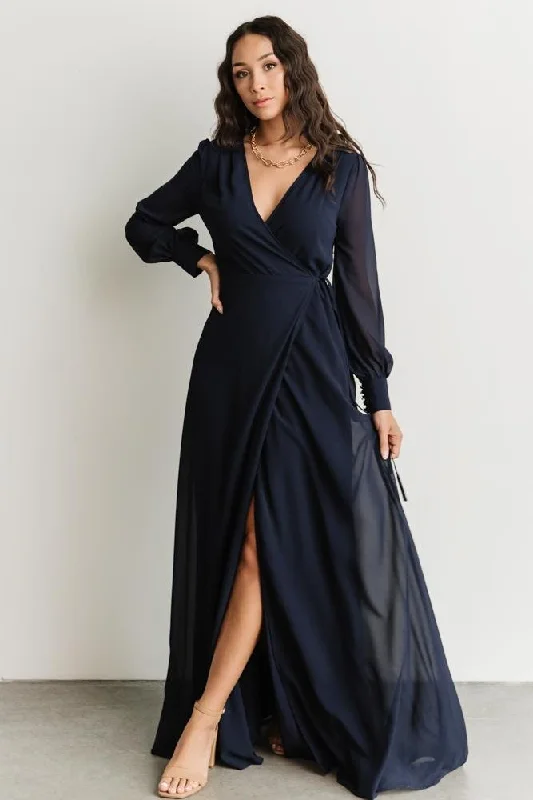 Maxi dresses with side slits for a touch of allureKelsey Wrap Dress | Navy