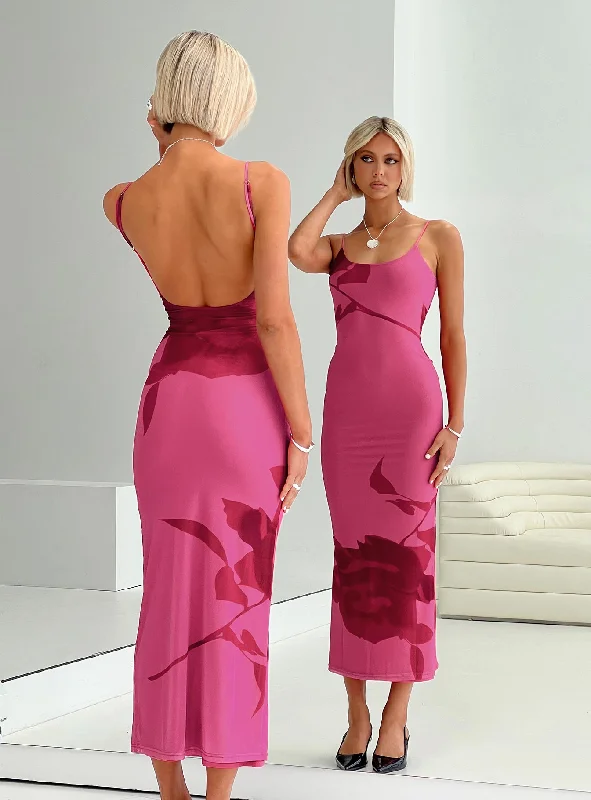 Maxi dresses with off - the - shoulder styles for a romantic and breezy lookKnox Maxi Dress Hot Pink Floral Maxi dresses with off - the - shoulder styles for a romantic and breezy lookKnox Maxi Dress Hot Pink Floral