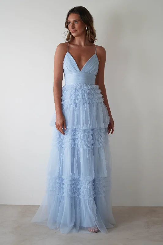 Linen maxi dresses for a breathable and lightweight summer optionMadeleine Tulle Layered Maxi Dress | Blue Linen maxi dresses for a breathable and lightweight summer optionMadeleine Tulle Layered Maxi Dress | Blue