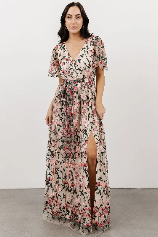 Maxi dresses with fringe trim for a bohemian vibeMarseille Embossed Maxi Dress | Rose Garden Maxi dresses with fringe trim for a bohemian vibeMarseille Embossed Maxi Dress | Rose Garden
