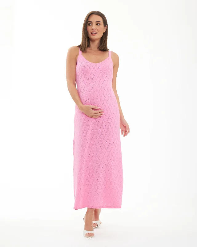 Maxi dresses with an asymmetric hem for a fashion - forward and eye - catching designSkyla Pointelle Knit Dress Bubble Gum Maxi dresses with an asymmetric hem for a fashion - forward and eye - catching designSkyla Pointelle Knit Dress Bubble Gum