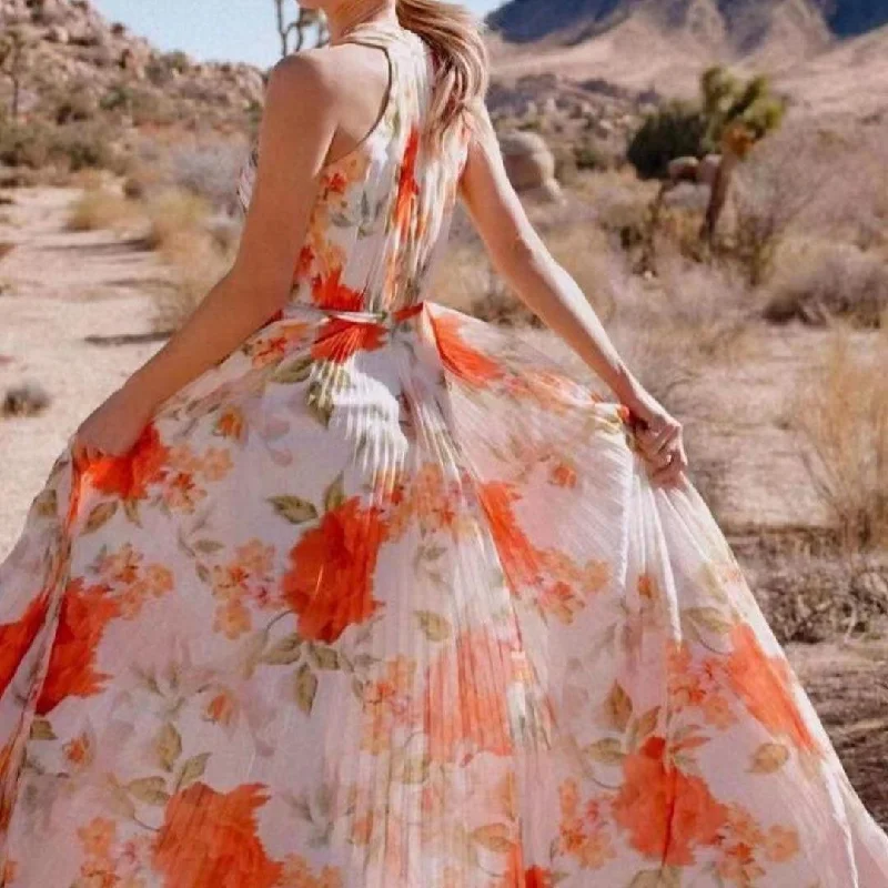 Maxi dresses with a belted empire waist for a more defined and flattering silhouetteKittenAlarm - Tess Floral Sleeveless Maxi Dress Maxi dresses with a belted empire waist for a more defined and flattering silhouetteKittenAlarm - Tess Floral Sleeveless Maxi Dress