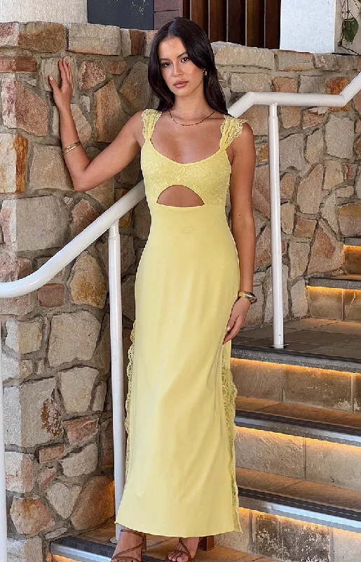 Maxi dresses with ribbed textures for a unique and tactile lookTiana Yellow Lace Maxi Dress Maxi dresses with ribbed textures for a unique and tactile lookTiana Yellow Lace Maxi Dress