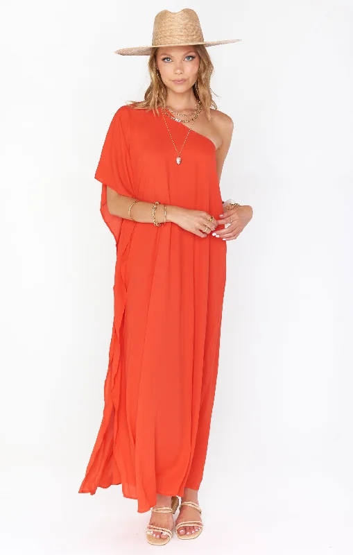 Satin maxi dresses with a high - low hem for a modern twistTropez Maxi ~ Tequila Sunrise Satin maxi dresses with a high - low hem for a modern twistTropez Maxi ~ Tequila Sunrise