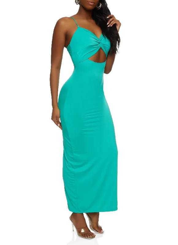 Plaid maxi dresses for fall fashion eventsTwist Front Cutout Maxi Dress