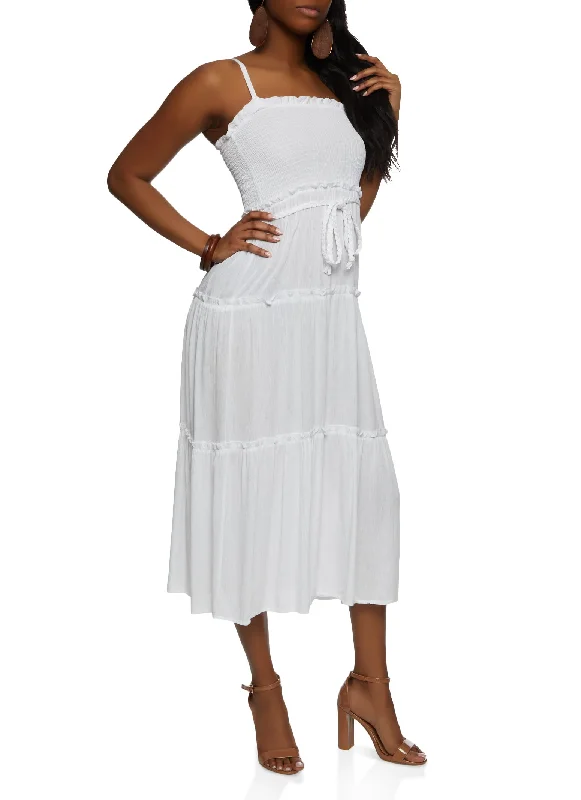 Maxi dresses with a pleated skirt for a timeless and elegant appearanceTiered Braided Belt Cami Dress Maxi dresses with a pleated skirt for a timeless and elegant appearanceTiered Braided Belt Cami Dress