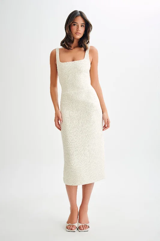 Midi dresses with pom - pom trims for a playful and festive lookCalder Tweed Midi Dress - Ivory Midi dresses with pom - pom trims for a playful and festive lookCalder Tweed Midi Dress - Ivory