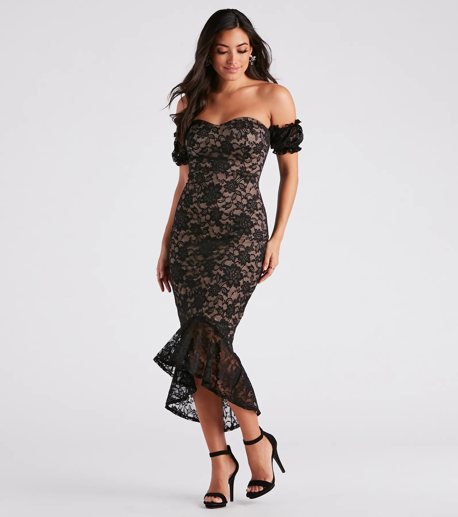 Midi dresses with halter necks for a stylish and comfortable optionElegant Miss Lace High Low Midi Dress Midi dresses with halter necks for a stylish and comfortable optionElegant Miss Lace High Low Midi Dress