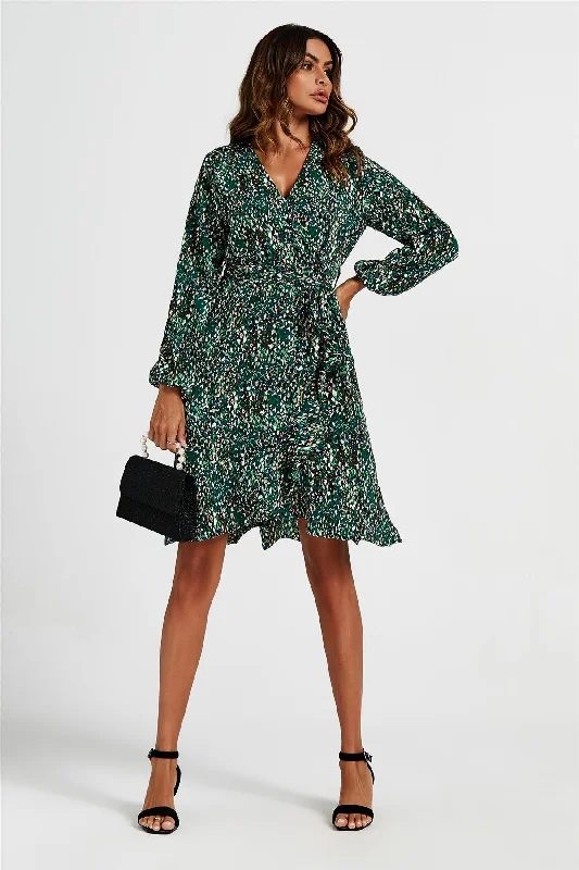 Midi dresses with halter necks for a stylish and comfortable optionFS Collection Wrap Top Midi Dress In Green Midi dresses with halter necks for a stylish and comfortable optionFS Collection Wrap Top Midi Dress In Green