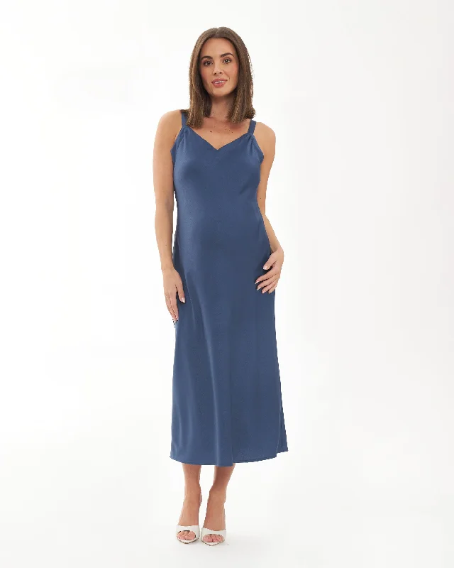 Midi dresses with tiered skirts for a bohemian festival lookHarlow Slip Dress Deep Blue Midi dresses with tiered skirts for a bohemian festival lookHarlow Slip Dress Deep Blue