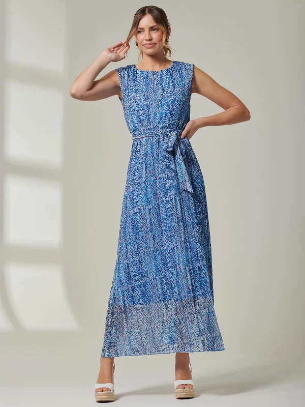 Midi dresses with button - front designs for a classic touchHollyn Pleated Chiffon Maxi Dress, Blue Abstract Midi dresses with button - front designs for a classic touchHollyn Pleated Chiffon Maxi Dress, Blue Abstract