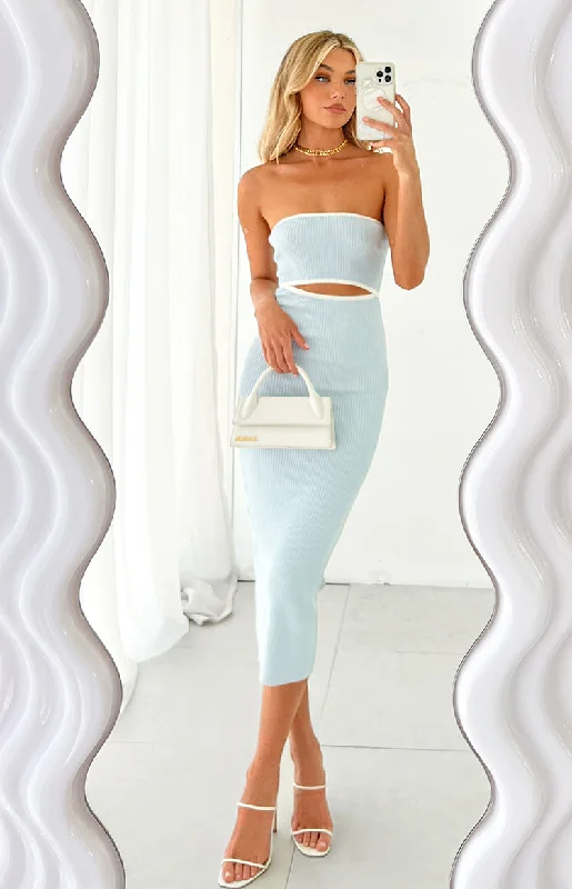 Midi dresses with one - shoulder designs for a modern and asymmetric styleIsobel Blue Midi Dress