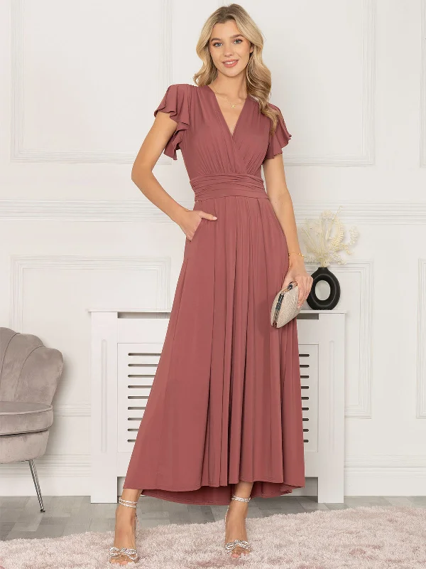Midi dresses with ruched bodices for a feminine and fitted feelJolie Moi Airene Cap Sleeve Maxi Dress, Cabernet Red Midi dresses with ruched bodices for a feminine and fitted feelJolie Moi Airene Cap Sleeve Maxi Dress, Cabernet Red