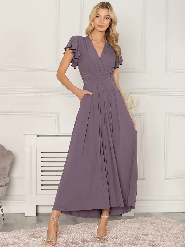 Midi dresses with printed lining for a hidden and stylish detailJolie Moi Airene Cap Sleeve Maxi Dress, Mauve Purple Midi dresses with printed lining for a hidden and stylish detailJolie Moi Airene Cap Sleeve Maxi Dress, Mauve Purple