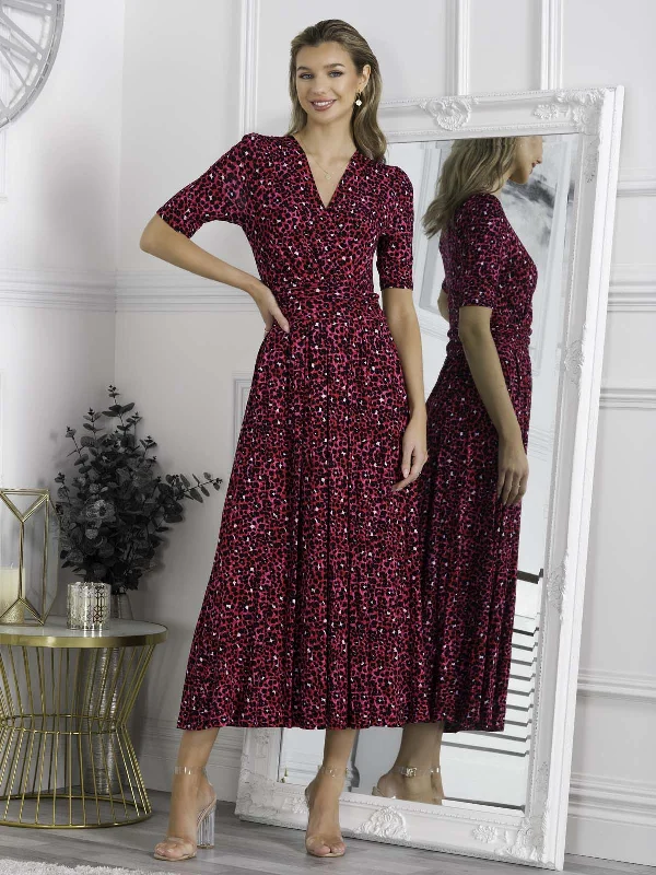 Midi dresses with satin - finish fabrics for a luxurious feelJolie Moi Macara Animal Print Wrap Maxi Dress, Pink Animal Midi dresses with satin - finish fabrics for a luxurious feelJolie Moi Macara Animal Print Wrap Maxi Dress, Pink Animal