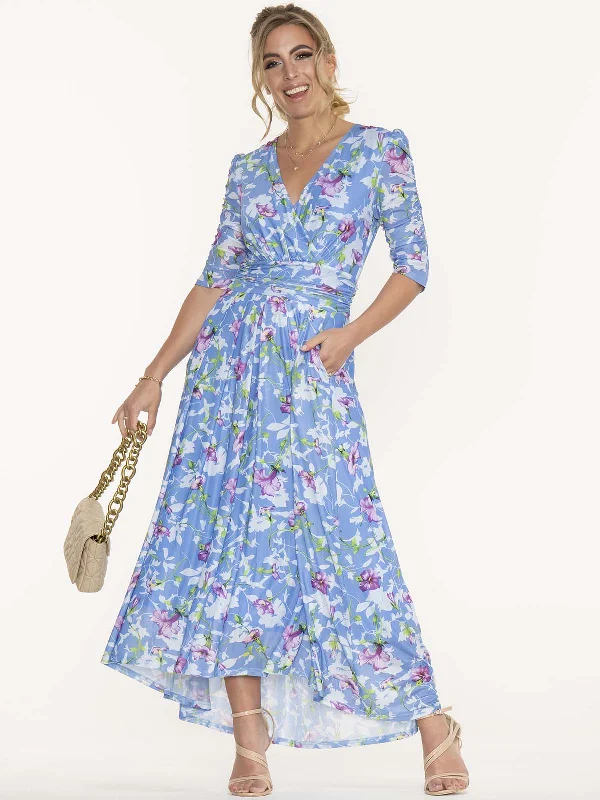 Midi dresses with button - front designs for a classic touchJolie Moi Ressie Dip Hem Maxi Dress, Blue Floral Midi dresses with button - front designs for a classic touchJolie Moi Ressie Dip Hem Maxi Dress, Blue Floral
