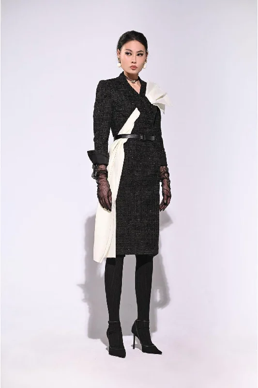 Midi dresses with ruched bodices for a feminine and fitted feelJules Pencil V-Neck Tweed Midi Dress